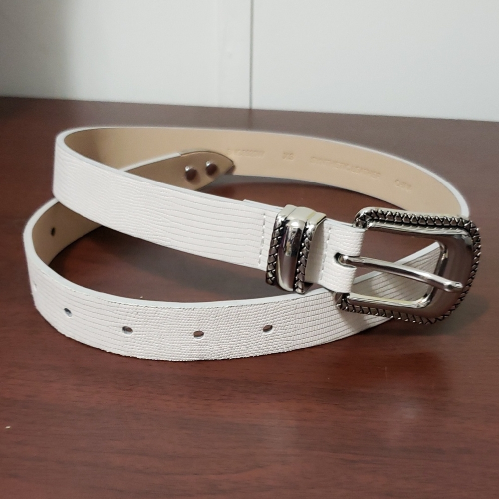 BKE Western Elegant Cream Belt with Silver Buckle‎